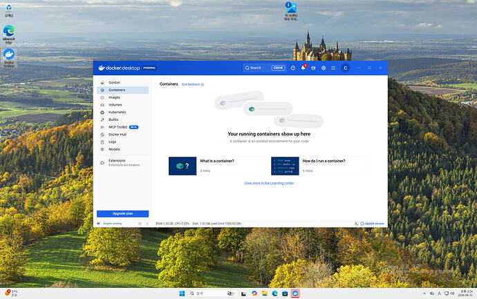 Docker Desktop 실행 화면